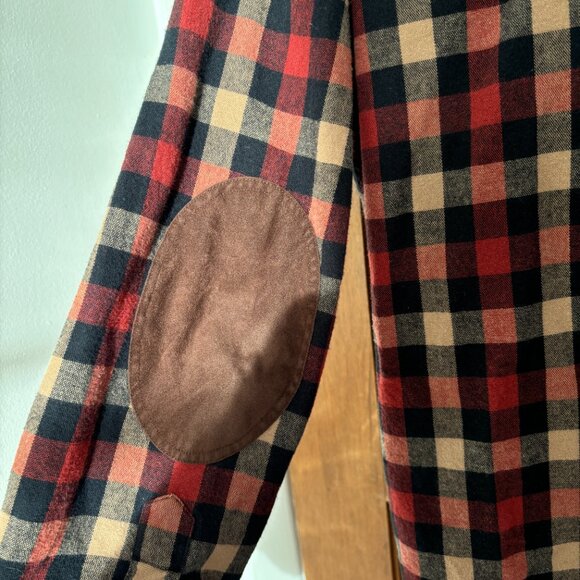 J.Crew Mercantile Flannel Shirt with Elbow Patches - Sz L - Picture 5 of 8